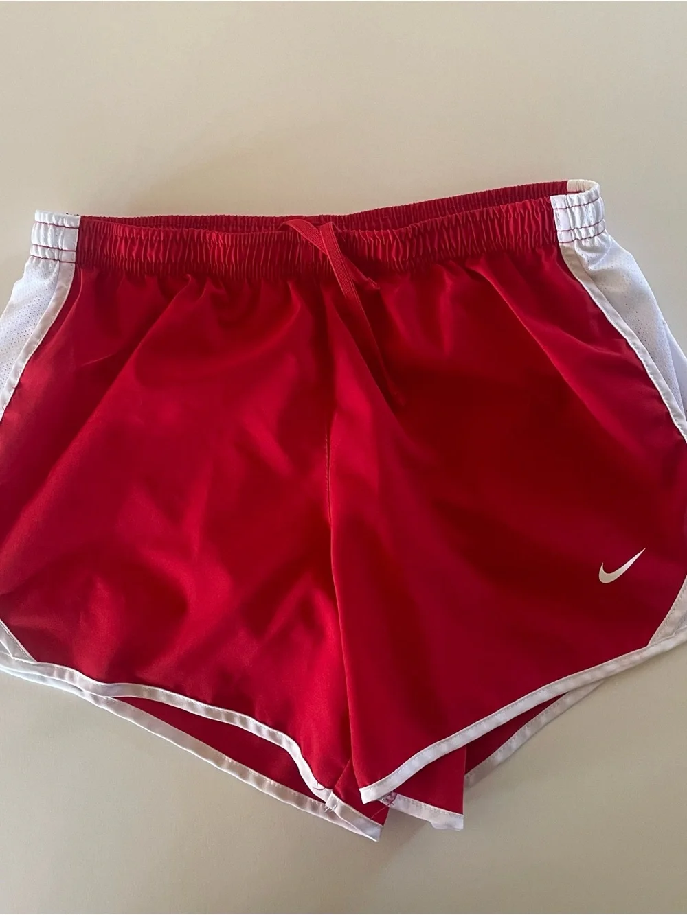 Nike Kids Red and White Athletic Shorts